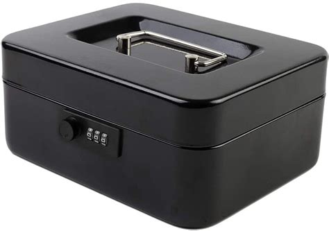 lockable metal cash box|money box with combination lock.